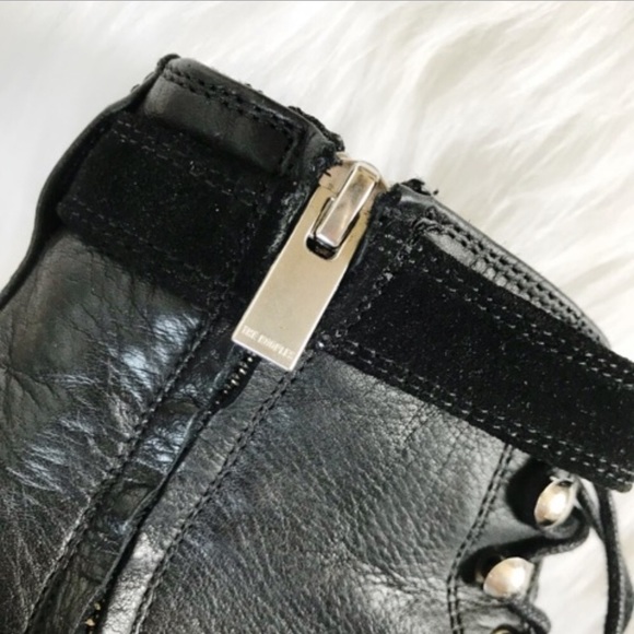 The Kooples Black Leather/Suede Lace-up Boot - Picture 6 of 6